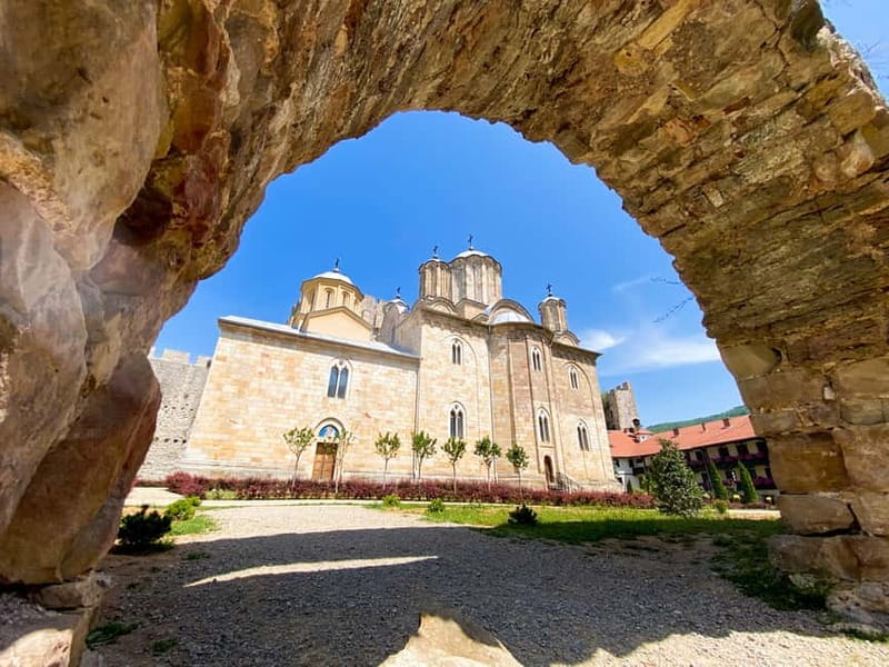 Belgrade: East Serbia Tour with Cave, Monastery, & Waterfall - Manasija Monastery in its fortress setting