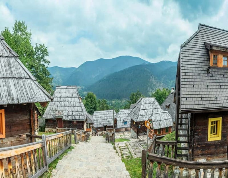 From Belgrade: Drina River House, Sargan 8 Train & Drvengrad - Drvengrad in Mećavnik, Emir Kusturica’s movie town you can actually walk through