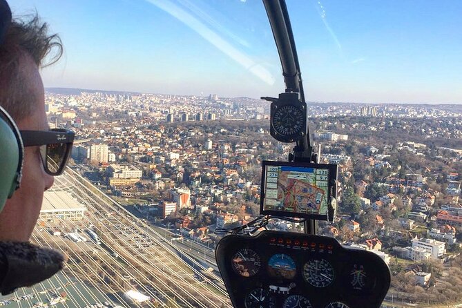 Helicopter Flying over Belgrade - Avala Towers, Ada City Beach, and the Gazela Bridge sweep